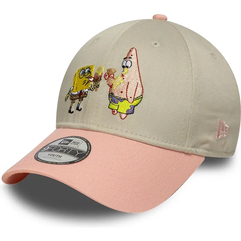 lippikset-kaareva-monivarinen-snapback-lapsille-9forty-spongebob-ja-patrik-tahti-new-era
