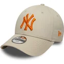 cap-kaareva-beige-adjustable-strap-lapsille-9forty-league-essential-new-york-yankees-mlb-new-era