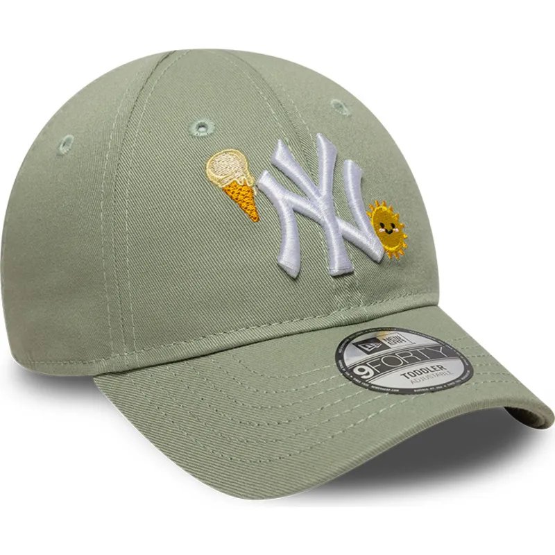 lippikset-kaareva-vihrea-saadettava-nauha-lapsille-9forty-summer-icon-new-york-yankees-mlb-new-era