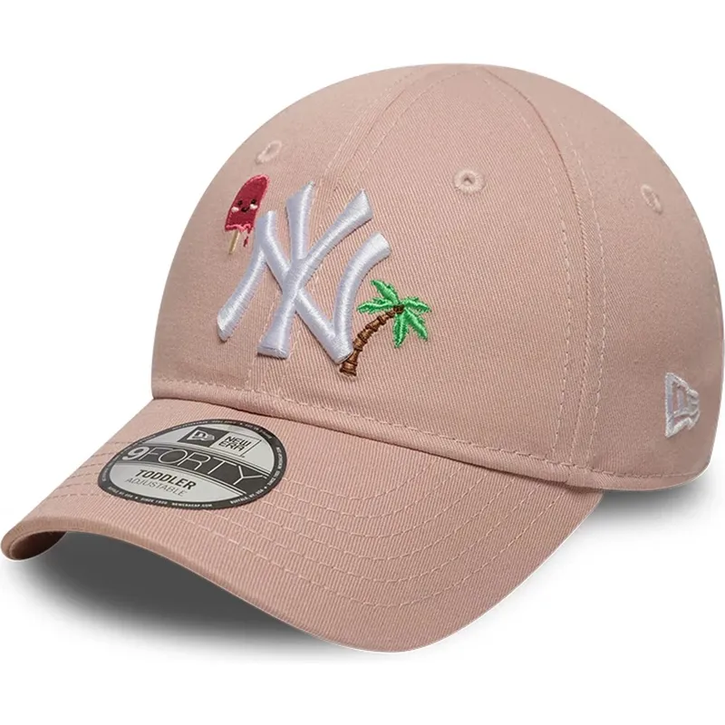 lippikset-kaareva-vaaleanpunainen-saadettava-nauha-lapsille-9forty-summer-icon-new-york-yankees-mlb-new-era