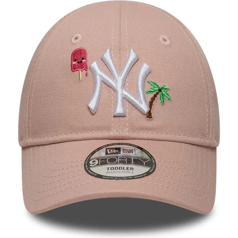 new-era-curved-brim-youth-9forty-summer-icon-new-york-yankees-mlb-pink-adjustable-cap