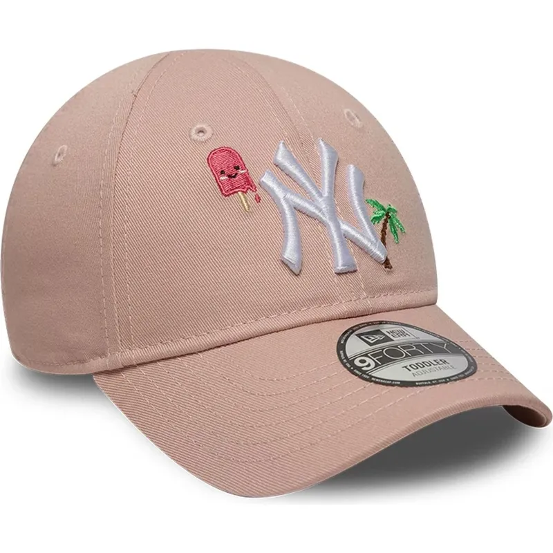 lippikset-kaareva-vaaleanpunainen-saadettava-nauha-lapsille-9forty-summer-icon-new-york-yankees-mlb-new-era