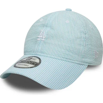 Cap kaareva blue adjustable strap 9TWENTY Seersucker Los Angeles Dodgers MLB New Era