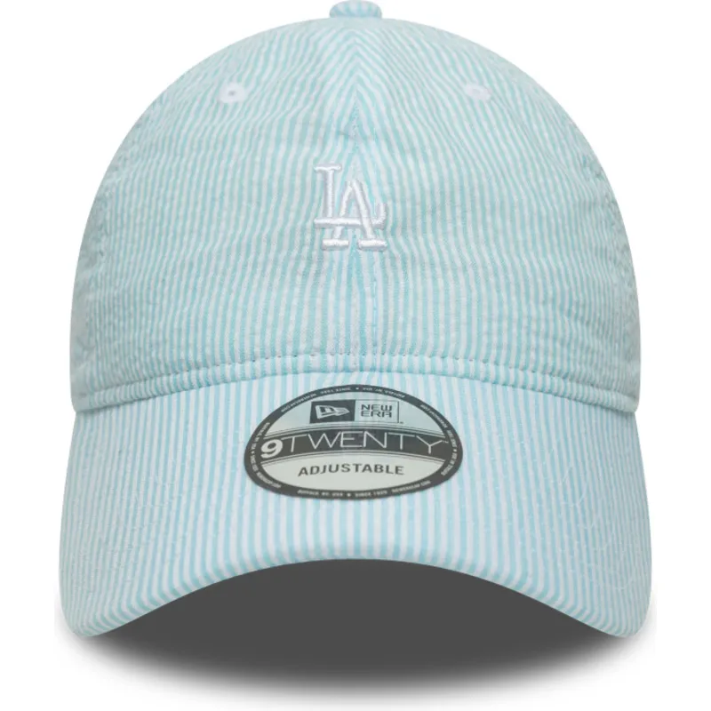 lippikset-kaareva-sininen-saadettava-nauha-9twenty-seersucker-los-angeles-dodgers-mlb-new-era