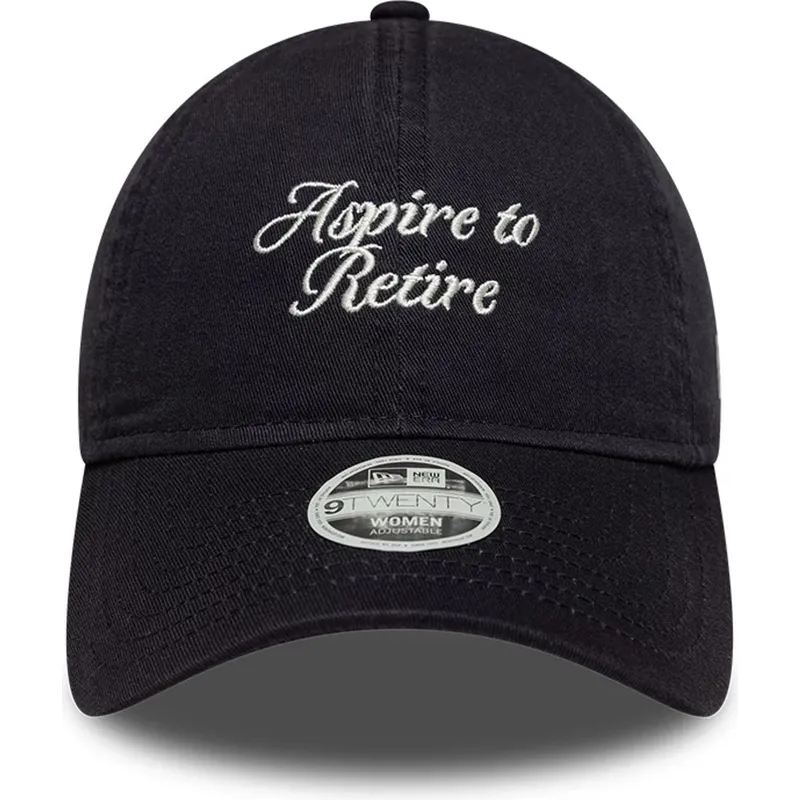 lippikset-kaareva-laivastonsininen-saadettava-nauha-9twenty-aspire-to-retire-slogan-new-era