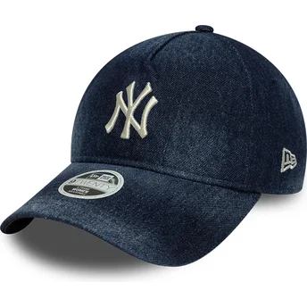 Lippikset kaareva laivastonsininen säädettävä nauha 9TWENTY A Frame Denim New York Yankees MLB New Era