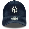 lippikset-kaareva-laivastonsininen-saadettava-nauha-9twenty-a-frame-denim-new-york-yankees-mlb-new-era