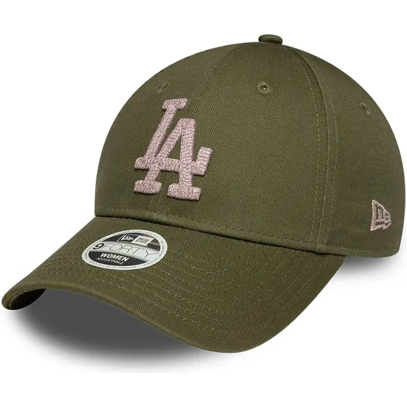 lippikset-kaareva-vihrea-saadettava-nauha-9forty-metallic-los-angeles-dodgers-mlb-new-era