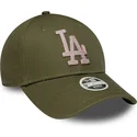 lippikset-kaareva-vihrea-saadettava-nauha-9forty-metallic-los-angeles-dodgers-mlb-new-era
