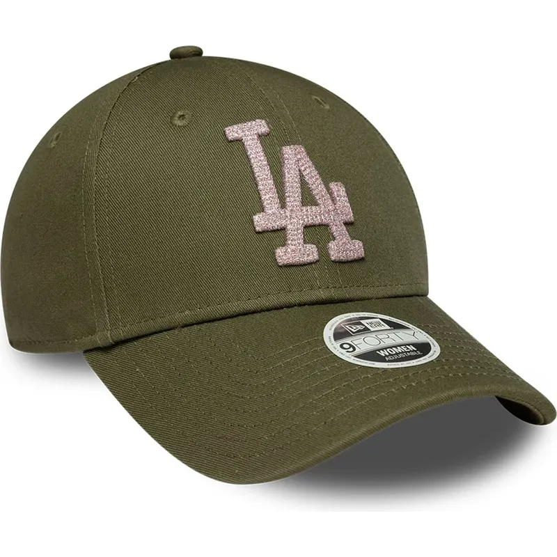 lippikset-kaareva-vihrea-saadettava-nauha-9forty-metallic-los-angeles-dodgers-mlb-new-era