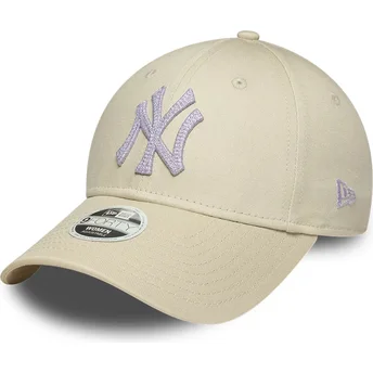 Cap kaareva beige adjustable strap 9FORTY Metallic New York Yankees MLB New Era