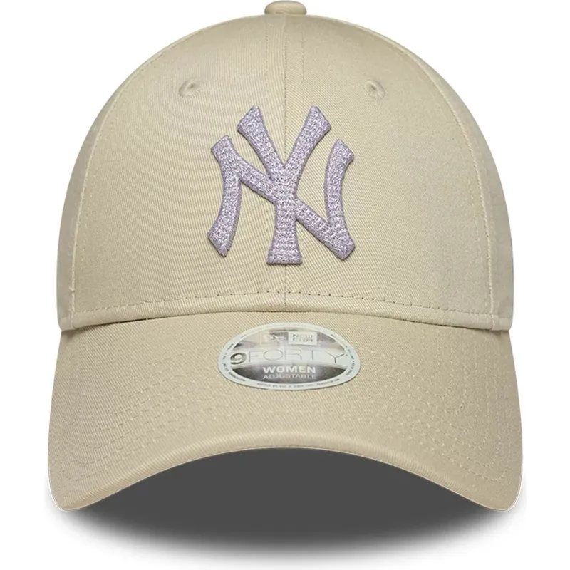 lippikset-kaareva-beige-saadettava-nauha-9forty-metallic-new-york-yankees-mlb-new-era