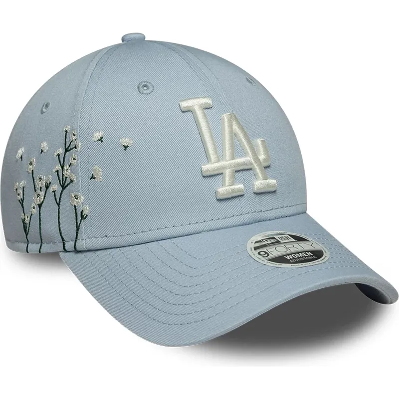 new-era-curved-brim-women-9forty-floral-icon-los-angeles-dodgers-mlb-blue-adjustable-cap