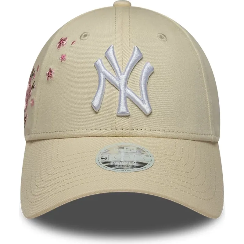 lippikset-kaareva-beige-saadettava-nauha-9forty-floral-icon-side-new-york-yankees-mlb-new-era