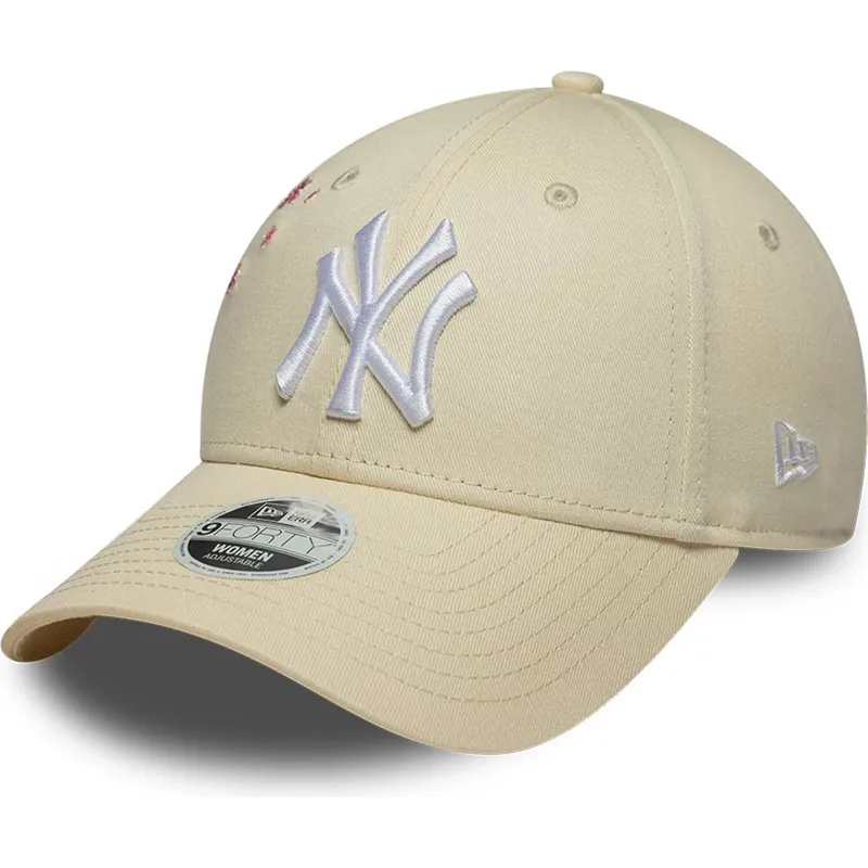 lippikset-kaareva-beige-saadettava-nauha-9forty-floral-icon-side-new-york-yankees-mlb-new-era
