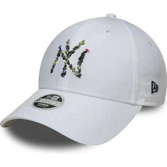 Cap kaareva white adjustable strap 9FORTY Floral Infill New York Yankees MLB New Era