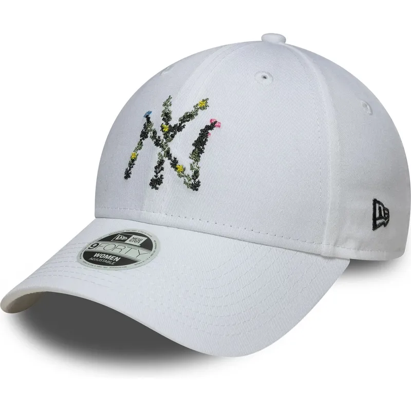 lippikset-kaareva-valkoinen-saadettava-nauha-9forty-floral-infill-new-york-yankees-mlb-new-era