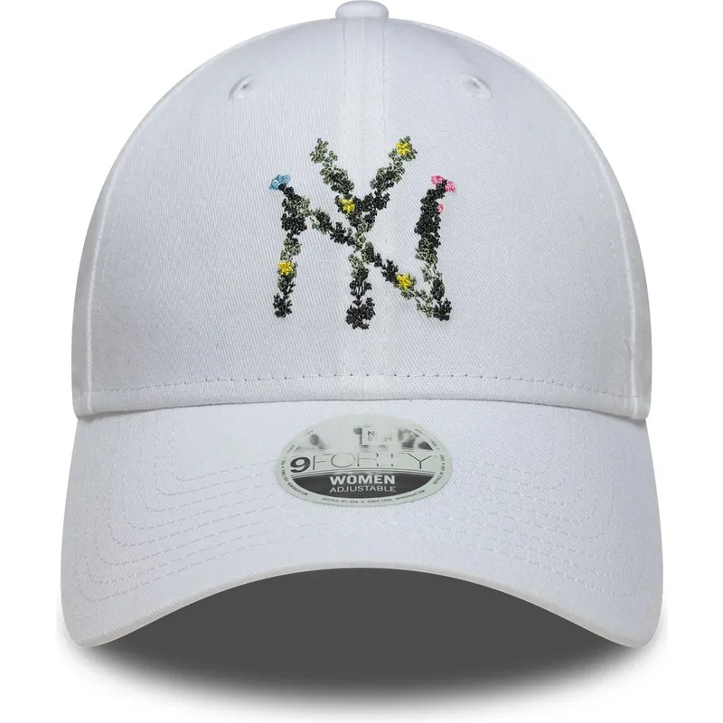 lippikset-kaareva-valkoinen-saadettava-nauha-9forty-floral-infill-new-york-yankees-mlb-new-era