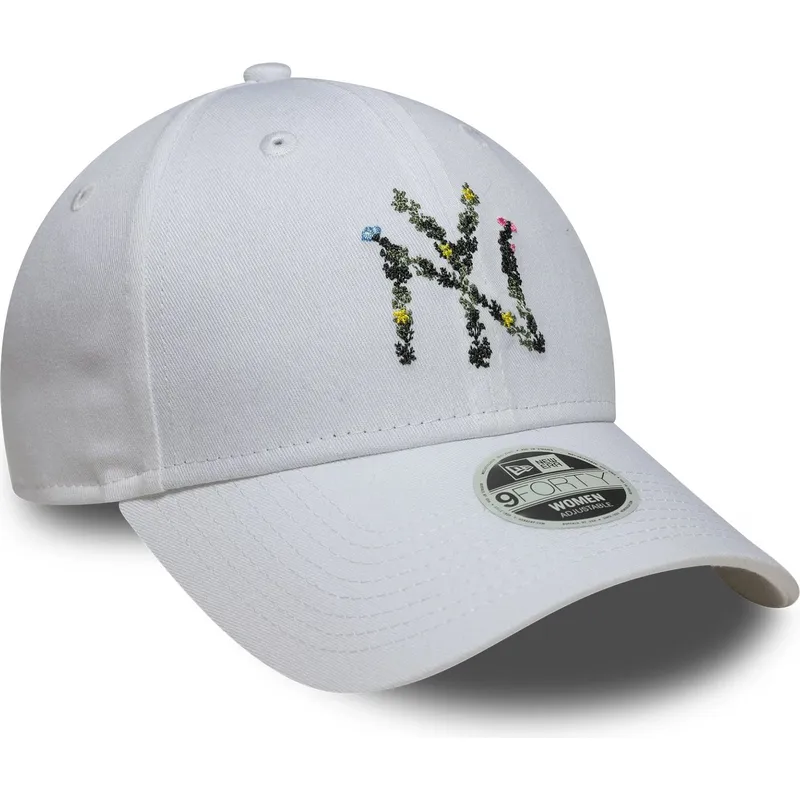 cap-kaareva-white-adjustable-strap-9forty-floral-infill-new-york-yankees-mlb-new-era