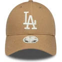 lippikset-kaareva-ruskea-saadettava-nauha-9forty-linen-los-angeles-dodgers-mlb-new-era