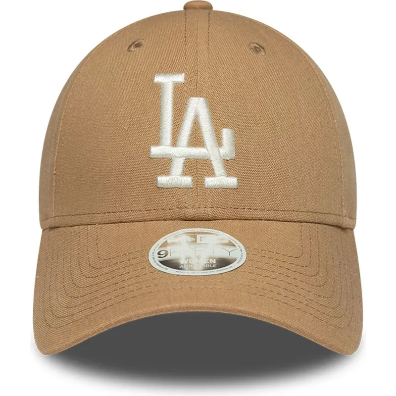 lippikset-kaareva-ruskea-saadettava-nauha-9forty-linen-los-angeles-dodgers-mlb-new-era