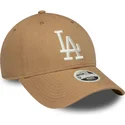 lippikset-kaareva-ruskea-saadettava-nauha-9forty-linen-los-angeles-dodgers-mlb-new-era