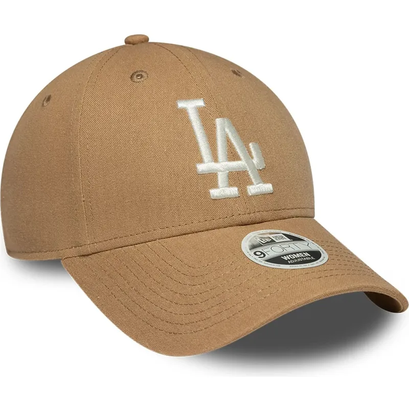 lippikset-kaareva-ruskea-saadettava-nauha-9forty-linen-los-angeles-dodgers-mlb-new-era