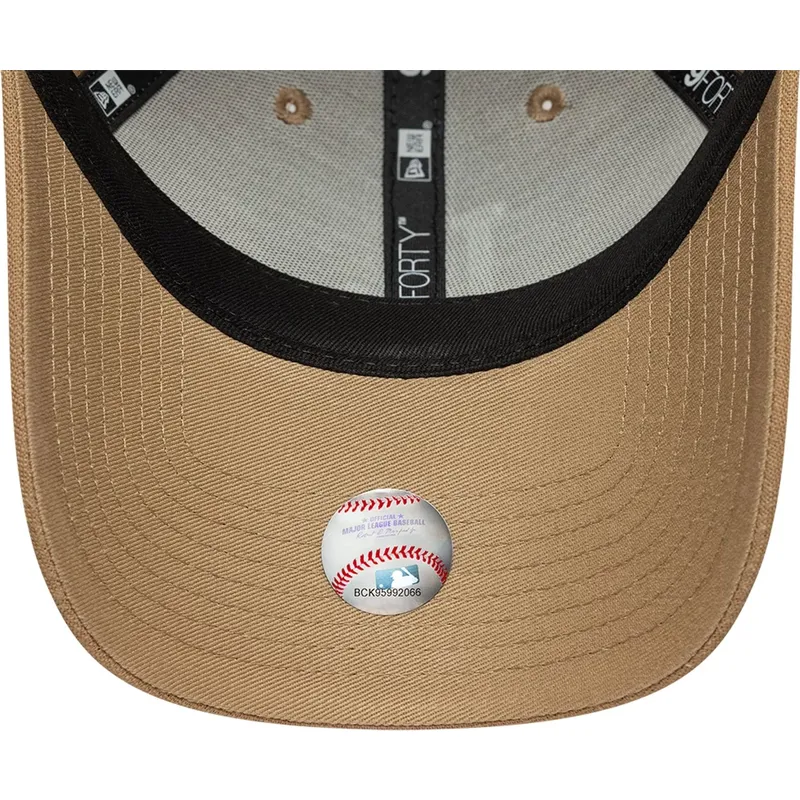 new-era-curved-brim-women-9forty-linen-los-angeles-dodgers-mlb-brown-adjustable-cap