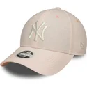 cap-kaareva-pink-adjustable-strap-claro-9forty-linen-new-york-yankees-mlb-new-era