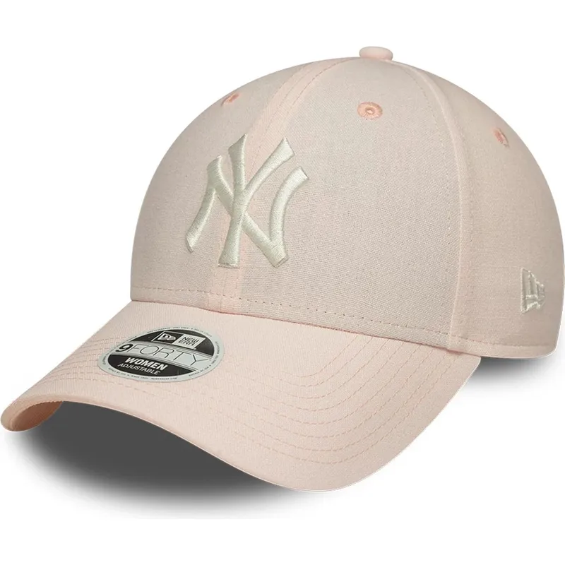 lippikset-kaareva-vaaleanpunainen-saadettava-nauha-9forty-linen-new-york-yankees-mlb-new-era