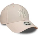cap-kaareva-pink-adjustable-strap-claro-9forty-linen-new-york-yankees-mlb-new-era