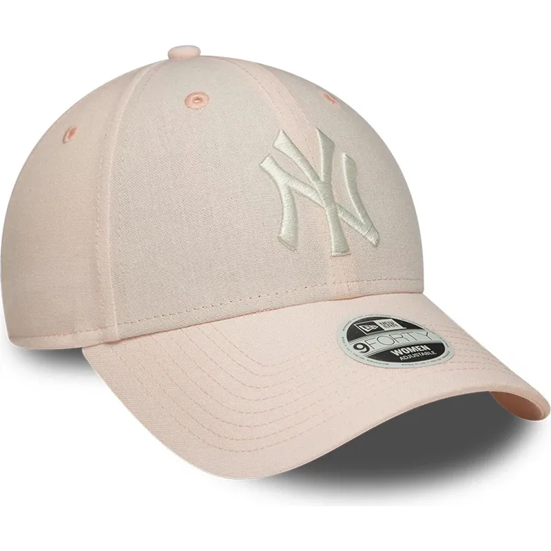 lippikset-kaareva-vaaleanpunainen-saadettava-nauha-9forty-linen-new-york-yankees-mlb-new-era