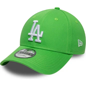 Cap kaareva green adjustable strap claro 9FORTY League Essential Los Angeles Dodgers MLB New Era