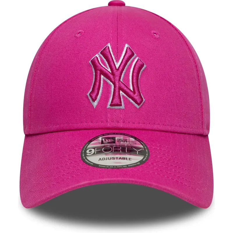 lippikset-kaareva-vaaleanpunainen-saadettava-nauha-9forty-team-outline-new-york-yankees-mlb-new-era