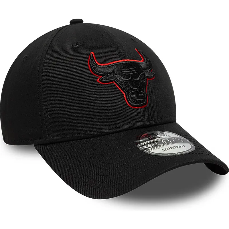 lippikset-kaareva-musta-saadettava-nauha-9forty-team-outline-chicago-bulls-nba-new-era