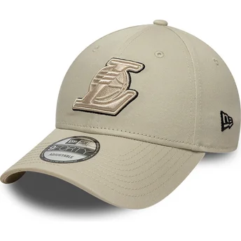 Lippikset kaareva beige säädettävä nauha 9FORTY Team Outline Los Angeles Lakers NBA New Era