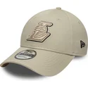 lippikset-kaareva-beige-saadettava-nauha-9forty-team-outline-los-angeles-lakers-nba-new-era