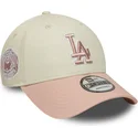 cap-kaareva-beige-adjustable-strap-rosa-rosa-9forty-world-series-patch-los-angeles-dodgers-mlb-new-era