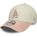 cap-kaareva-beige-adjustable-strap-rosa-rosa-9forty-world-series-patch-los-angeles-dodgers-mlb-new-era