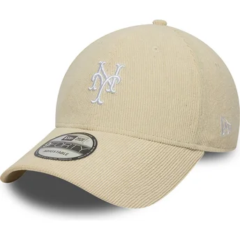 Cap kaareva beige adjustable strap 9FORTY Soft Cord New York Mets MLB New Era
