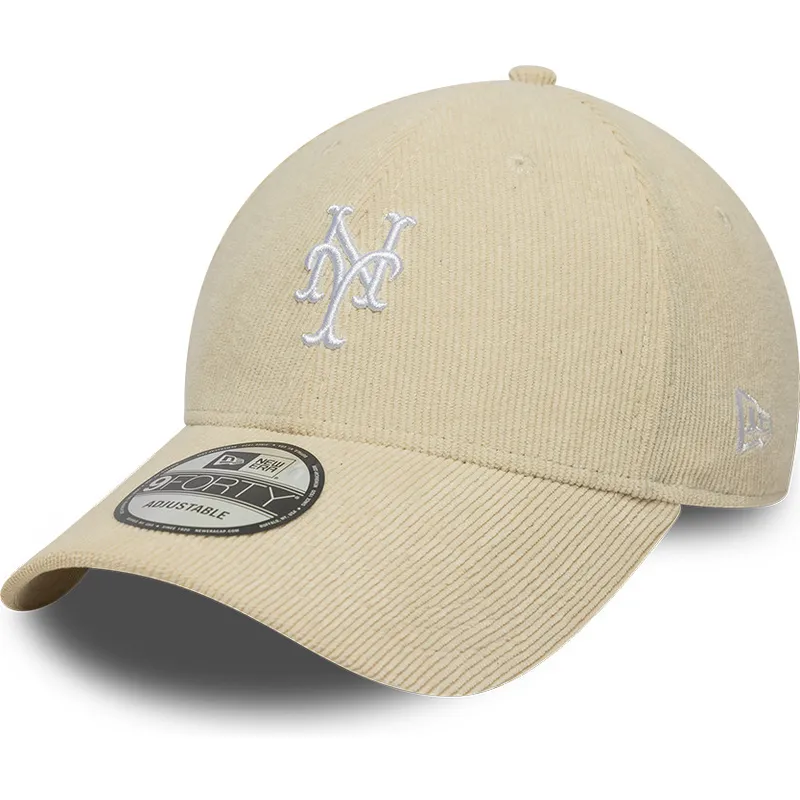 cap-kaareva-beige-adjustable-strap-9forty-soft-cord-new-york-mets-mlb-new-era cap-kaareva-beige-adjustable-strap-9forty-soft-cord-new-york-mets-mlb-new-era