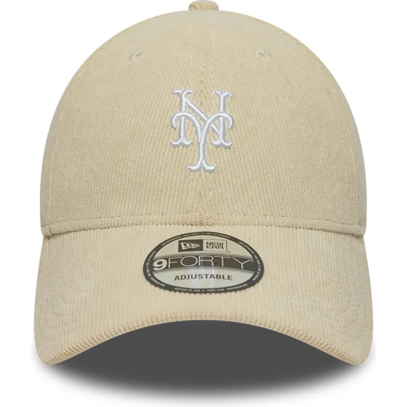 cap-kaareva-beige-adjustable-strap-9forty-soft-cord-new-york-mets-mlb-new-era cap-kaareva-beige-adjustable-strap-9forty-soft-cord-new-york-mets-mlb-new-era