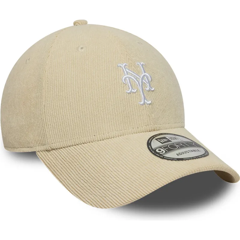 cap-kaareva-beige-adjustable-strap-9forty-soft-cord-new-york-mets-mlb-new-era cap-kaareva-beige-adjustable-strap-9forty-soft-cord-new-york-mets-mlb-new-era