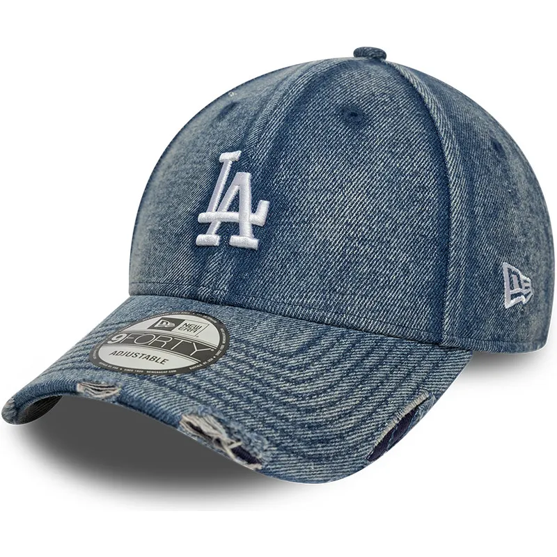lippikset-kaareva-sininen-saadettava-nauha-9forty-acid-wash-denim-los-angeles-dodgers-mlb-new-era