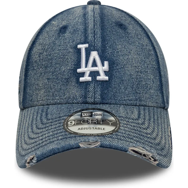 lippikset-kaareva-sininen-saadettava-nauha-9forty-acid-wash-denim-los-angeles-dodgers-mlb-new-era