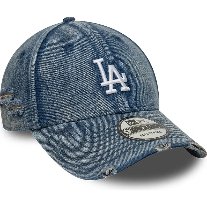 lippikset-kaareva-sininen-saadettava-nauha-9forty-acid-wash-denim-los-angeles-dodgers-mlb-new-era