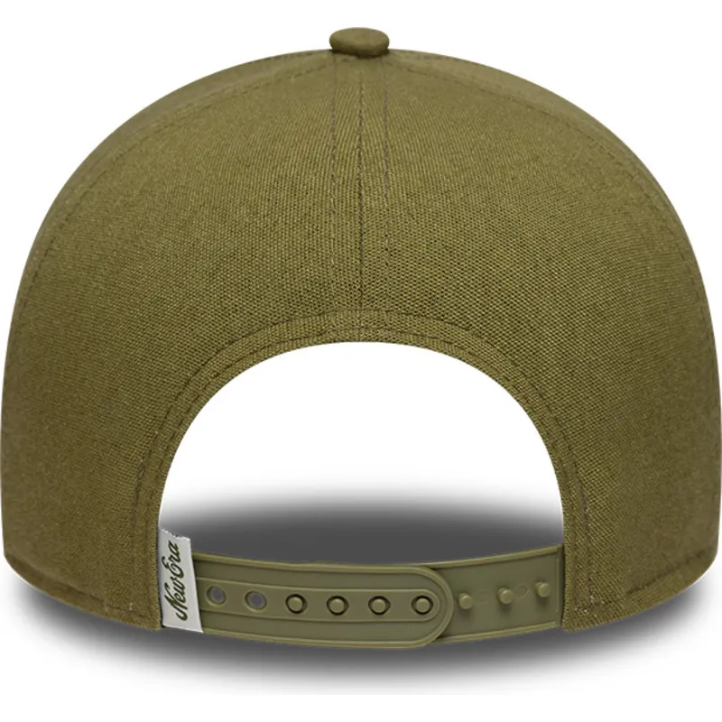 new-era-curved-brim-e-frame-patch-linen-green-snapback-cap