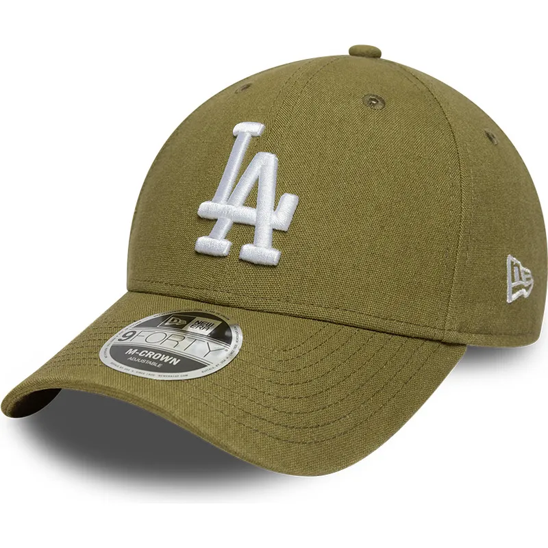 lippikset-kaareva-vihrea-snapback-9forty-m-crown-linen-los-angeles-dodgers-mlb-new-era