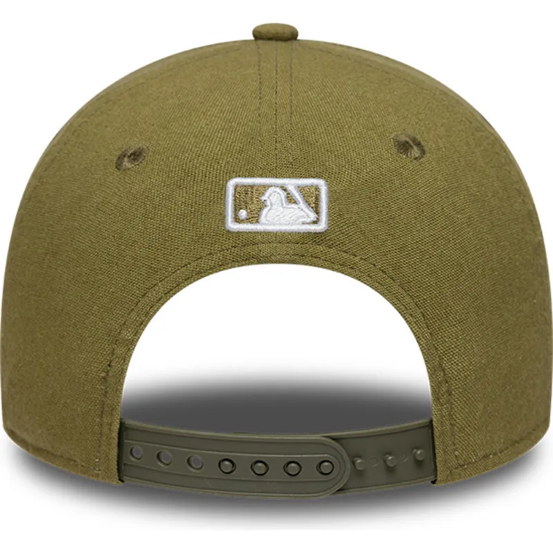 lippikset-kaareva-vihrea-snapback-9forty-m-crown-linen-los-angeles-dodgers-mlb-new-era