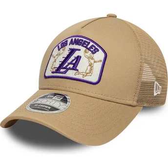Lippikset kaareva rekka beige snapback 9FORTY M-Crown A Frame Los Angeles Lakers NBA New Era